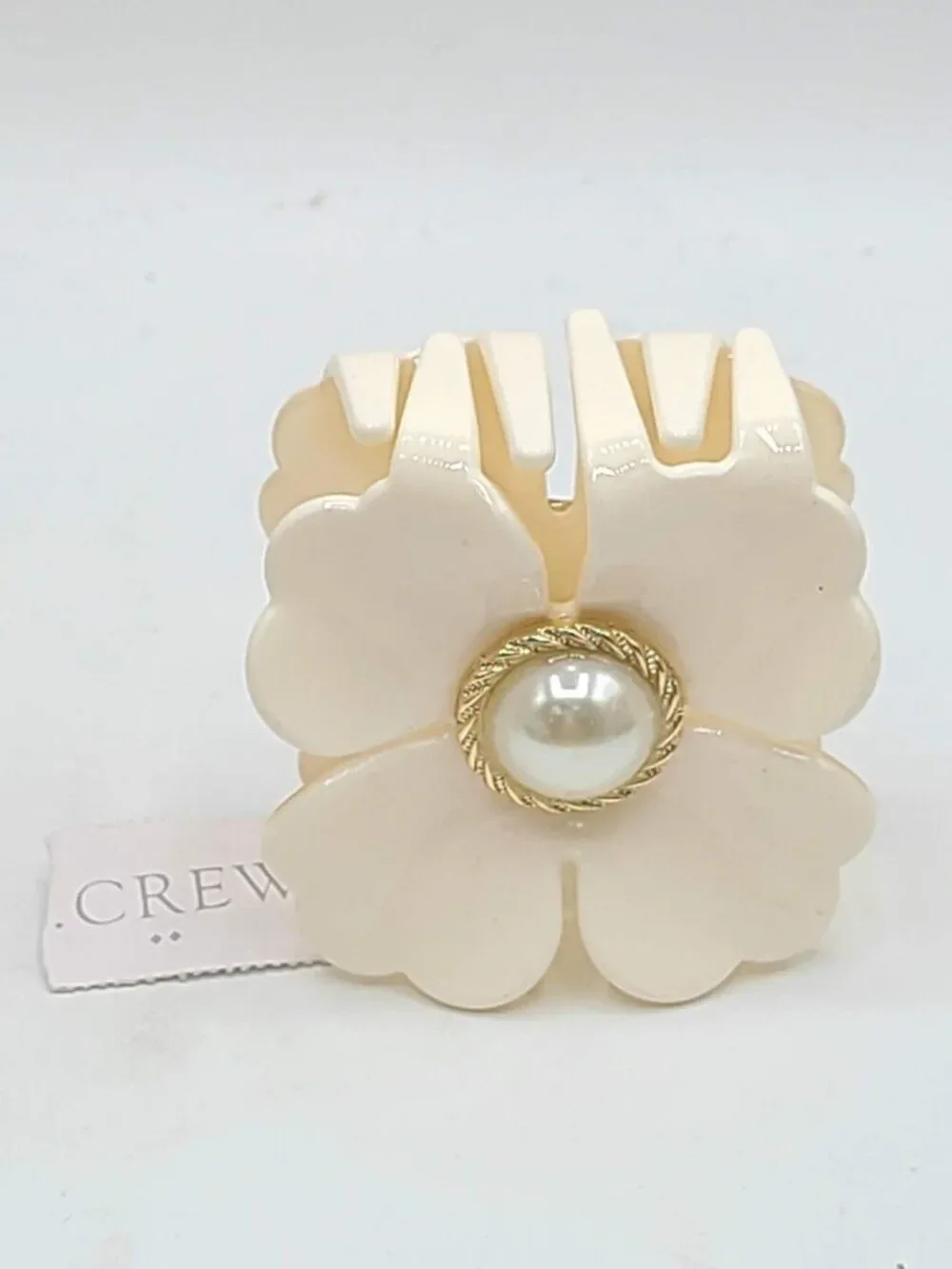 J Crew Factory White Flower Hair Claw Clip NWT